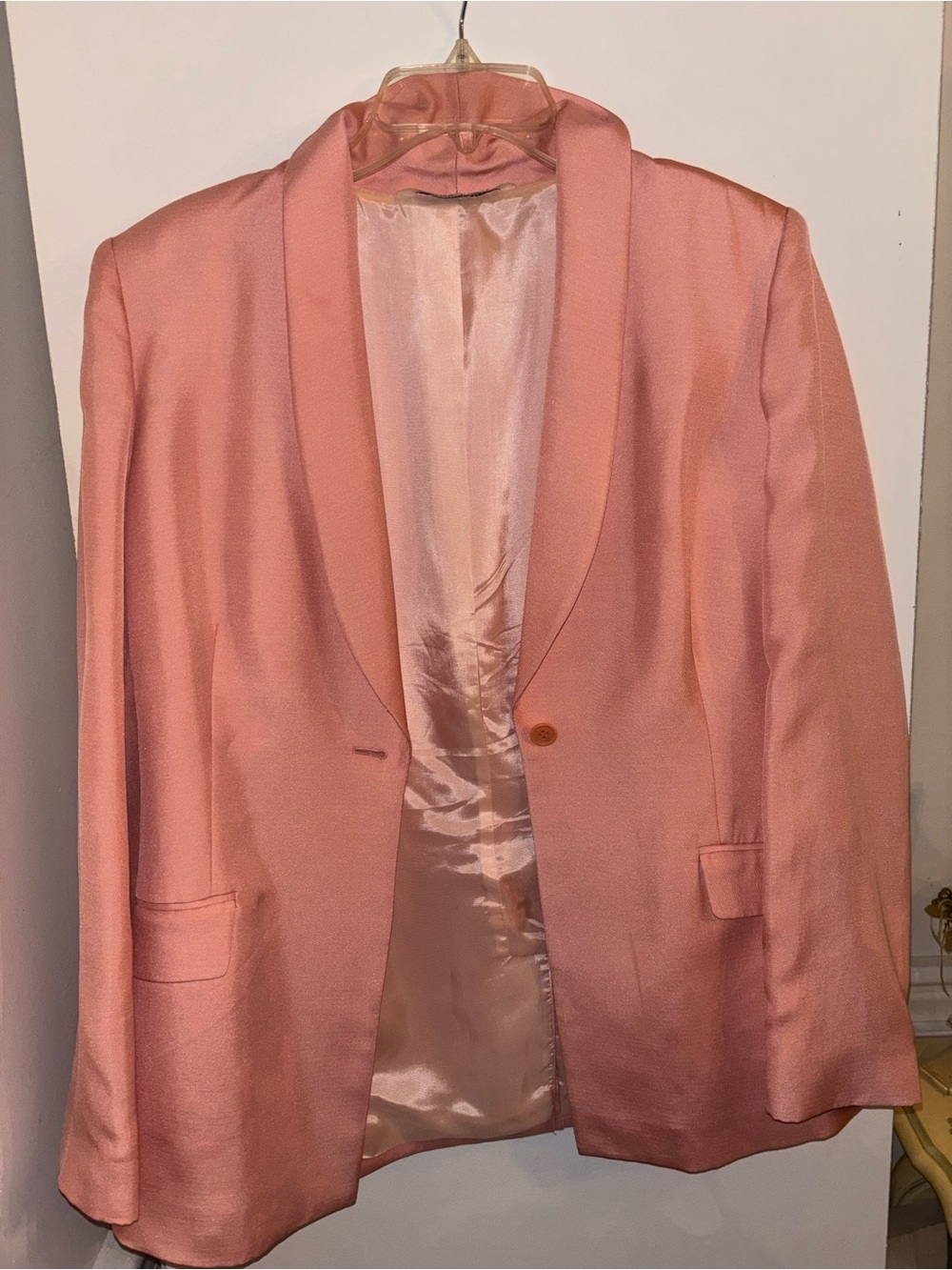 Laura Ashley Salmon Pink Men's Blazer - Shawl Lapel